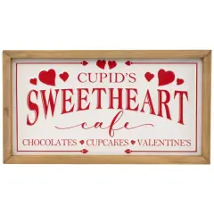 15.75" Cupid's Sweetheart Cafe Valentine's Day Framed Wall Sign
