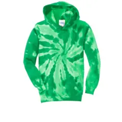 Port & Company&reg; Youth Tie-Dye Pullover Hooded Sweatshirt Kelly