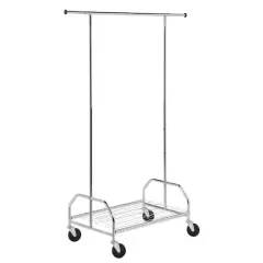 Honey Can Do Rolling Garment Rack w/ Bottom Shelf