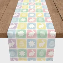 Easter Block Pattern 16" x 72" Poly Twill Table Runner