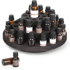 Rotating Essential Oils Storage Rack Dark Brown