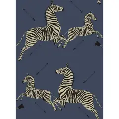 Scalamandre Denim Zebra Safari Peel & Stick Wallpaper