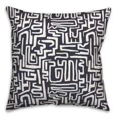 Wiggly Shapes Indoor/Outdoor Pillow Navy