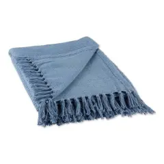 DII&reg; Stonewash Blue Solid Ribbed Throw