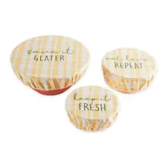 DII&reg; Keep It Fresh Reusable Dish Cover Set Plaid Yellow