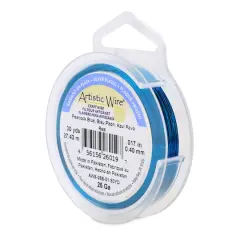 Artistic Wire&reg; 26 Gauge Silver Plated Tarnish Resistant Colored Copper Craft Wire, 30yd. Peacock Blue
