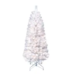 4.5ft. Pre-Lit White Northern Fir Artificial Christmas Tree, Clear Lights