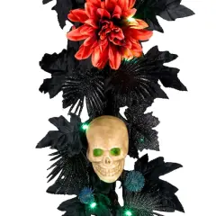 6ft. Boo-tiful Skull Halloween Pre-Lit LED Garland