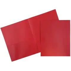JAM Paper 9.5" x 11.5" Plastic 2 Pocket School POP Folders, 6ct. Red