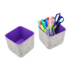 Welaxy Felt 2 Piece Storage Cubes Purple