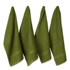 DII&reg; Solid Antique Green Waffle Terry Dish Towels, 4ct.