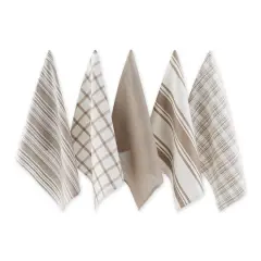 DII&reg; Assorted Brown Woven Dishtowel (Set of 5)