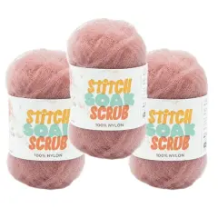 3 Pack Lion Brand&reg; Stitch Soak Scrub Yarn Rose