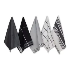 DII&reg; Classic Oversized Woven Dishtowels Set Black