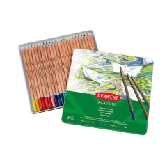 Derwent&reg; Academy Watercolor Pencil 24 Color Tin Set