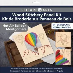 Leisure Arts&reg; Intermediate Air Balloon Wood Stitchery Panel Kit
