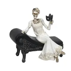 7" Skeleton Bride with Mask on Chaise Lounge Tabletop D&eacute;cor by Ashland&reg;