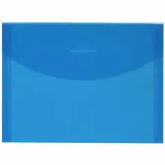 JAM Paper 5.5" x 7.38" Blue Plastic Tuck Flap Booklet Envelopes, 24ct.