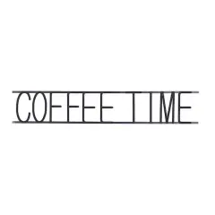 46" Black Coffee Time Iron Wall Sign