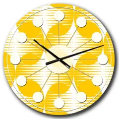 Designart 'Abstract Retro Geometric Pattern Iv Mid-Century Modern Wall Clock