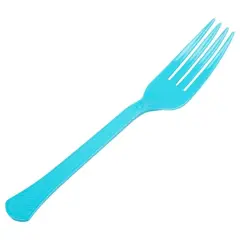 JAM Paper Premium Utensils Plastic Forks Party Pack, 48ct. Bright Sea Blue