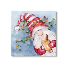 Stupell Industries Santa Gnome Holiday Lights Canvas Wall Art