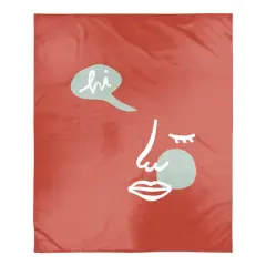 Hi Abstract Figure 50" x 60" Coral Fleece Blanket