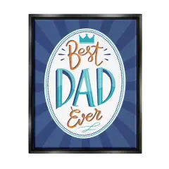 Stupell Industries Best Dad Ever Striped Phrase Floater Framed Art Black