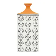 White Stoneware Transitional Vase, 17" x 9" x 7"