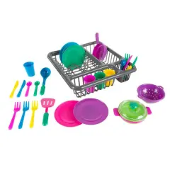 Toy Time Kids Play Dish Set With Dish Drainer