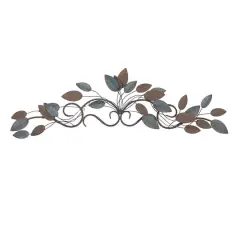 35" Blue Metal Traditional Floral Wall D&eacute;cor