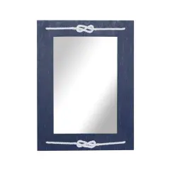 31" Blue Wood Contemporary Wall Mirror