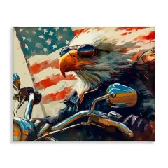 Stupell Industries Patriotic Bald Eagle Canvas Wall Art