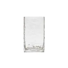 Hello Honey&reg; 8" Clear Rectangular Hammered Glass Vase