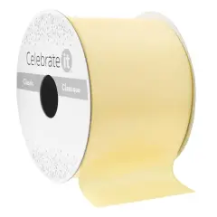 2.5" x 10yd. Satin Wired Ribbon by Celebrate It&reg; Classic Light Yellow