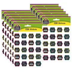 Teacher Created Resources Chalkboard Brights Stickers, 12 Packs of 120ct.