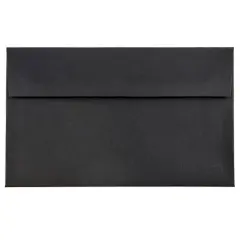 JAM Paper A10 Black Linen Recycled Invitation Envelopes