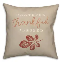Grateful Thankful Blessed Throw Pillow