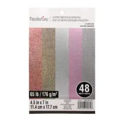 4.5" x 7" Champagne Glitter Cardstock Paper Pad, 48 Sheets by Recollections&trade;