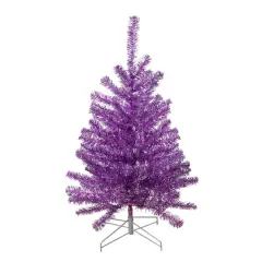 3ft. Unlit Metallic Purple Tinsel Artificial Christmas Tree