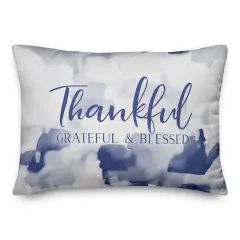 20" Thankful Grateful & Blessed Pillow
