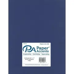 PA Paper&trade; Accents Muslin 8.5" x 11" 73lb. Cardstock, 25 Sheets Indigo
