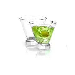 JoyJolt&reg; 8.1oz. Aqua Vitae Octagon Off Base Martini Glasses, 2ct.