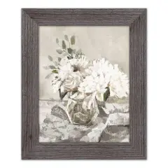 Seaglass Floral Western Framed Print Gray