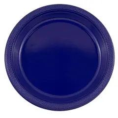 JAM Paper 10.25" Plastic Party Plates, 20ct. Navy Blue