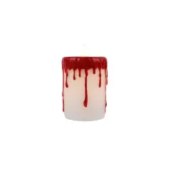 3" x 4" Red Dripping LED Wax Pillar Candle by Ashland&reg;