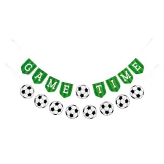 5ft. Green, Black & White Game Time Soccer Banner Set by Celebrate It&trade;