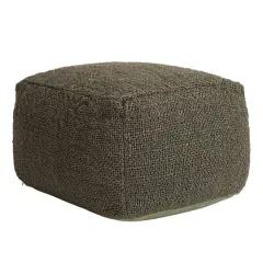 Hello Honey&reg; 26" Olive Green Handwoven Jute & Cotton Pouf Ottoman