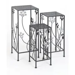 Black Metal Traditional Plantstand Set