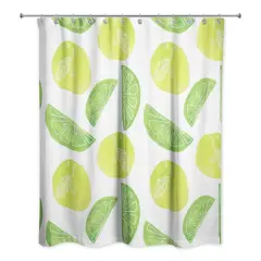 Lime Citrus Pattern 71" x 74" Shower Curtain